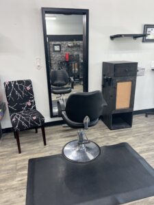 Natural light through the salon windows